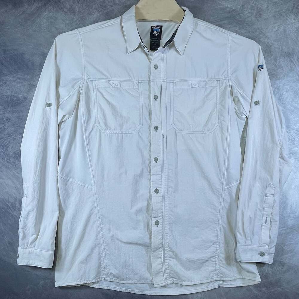 Kuhl Airspeed Long Sleeve Button Up Shirt Size M White Hiking Outdoor